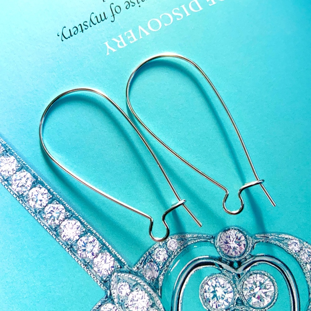 Contemporary Simple Minimalist Women’s Sterling Silver Earrings 1.5 x 0.5 in